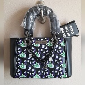Beetlejuice Sandworm Allover Print Glow In The Dark Crossbody Bag